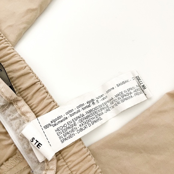 Zara Khaki Paper Bag Waist Tie Pants Size XS - Picture 9 of 9